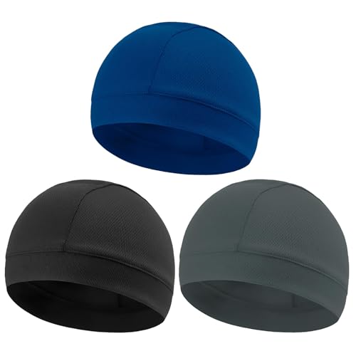 3pcs Sotocasco Moto Verano, Casco de Bicicleta Verano Transpirable, Secado Rápido Sombrero para el Ciclismo Al Aire Libre, Protección Contra El Viento, Sol Para Hombre y Mujer