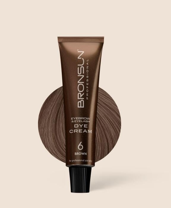 BRONSUN Hybrid Cream Dye, Brown #6, Ammonia-Free, with Hydrolyzed Keratin, Hydrolyzed Silk, Vitamin E, 0.51 fl.oz