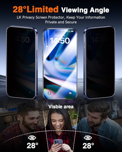 Image of LK 2 Pack for iPhone iPhone 17 Pro Max Privacy Screen Protector [New Upgrade] [Auto Dust Removal] Anti-Spy Tempered Glass Screen Protector for 17 Pro Max, No bubbles, Easy Installation, Case Friendly