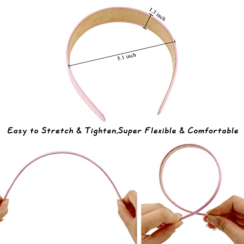 Wecoe 10 Pack Satin Headbands 1.3 Inch Wide Headband Girls Neutral Headbands Women Non Slip Fashion Head Band Hair Bands Diy Holiday Hair Accessories Women Girls Diademas Coreanas Para Mujer #TOP1