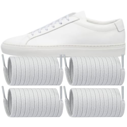 Endoto 2 Pairs Shoelaces for Common Projects Flat Shoe Laces Replacement Sneakers Shoes Strings(Color:Grey,Size:47Inch)