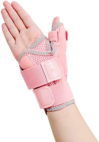 CURECARE Thumb Splint, Reversible Thumb Spica Splint Right& Left Hand, Pink