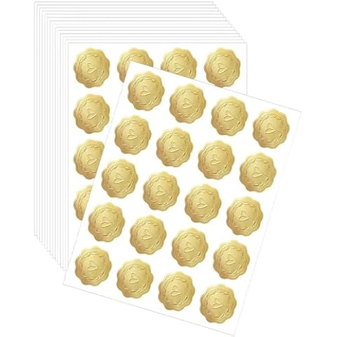 Ckoytals 300 PCS Gold Heart Seal Stickers (QX146) Cover