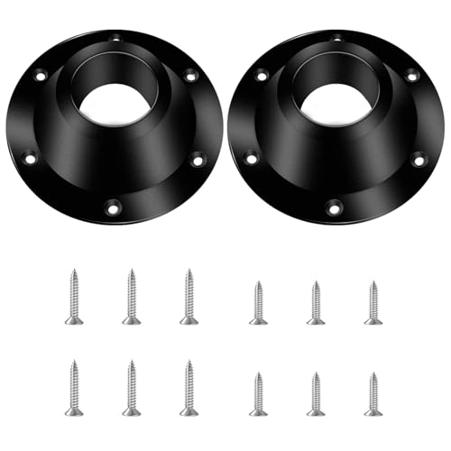 Bcautay 2 Pcs Aluminum RV Table Base Mount RV Dinette Table and Floor Mount Base 6 Mounting Holes Camper Table Leg Base with Mounting Screws for RV Boat Camper Trailer (Black)