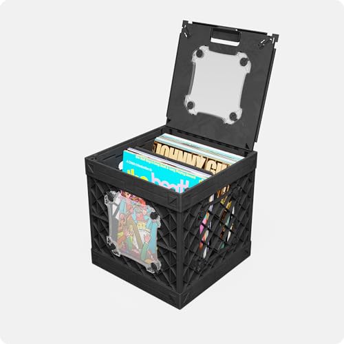 UbeCube CrateVinyl - Vinyl Record Storage Crate Modular Storage Cube for LP Albums with Divider and...
