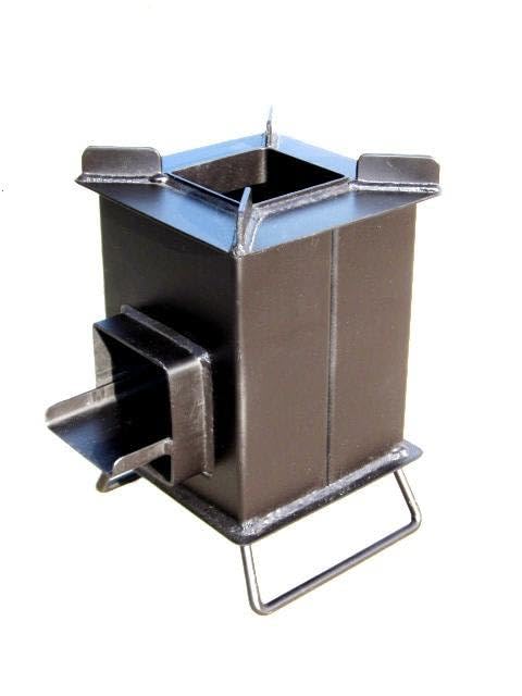 Image of Wood Fired Rocket Stove Smokeless for Home & Large Family | Lakdi Ka Mitti Ka Chulha Angeethi Sidgi | Outdoor Cooking Picnic Camping Hiking Barbeque BBQ | Heavy Duty Metal