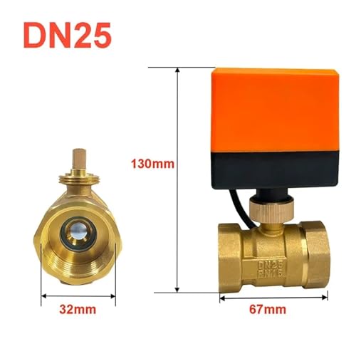 Válvula de bola motorizada de latón DN25 220V con actuador eléctrico de 3 hilos de 2 vías 4