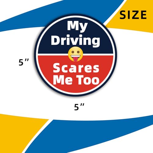 Image of My Driving Scares Me Too Magnet Decal for Car ， Funny Bumper Truck Sticker，Waterproof, Sunscreen and Non-Fading Color