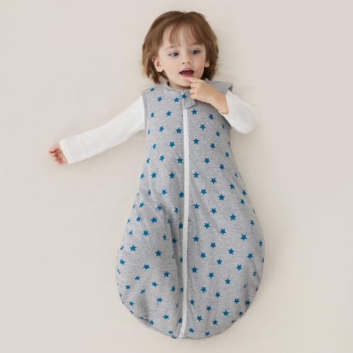 Image of Duomiaomiao 2.5 TOG Baby Sleep Sack 100% Cotton Winter Baby Wearable Blanket, Warm Quilted Comfy Toddler Sleeping Bag