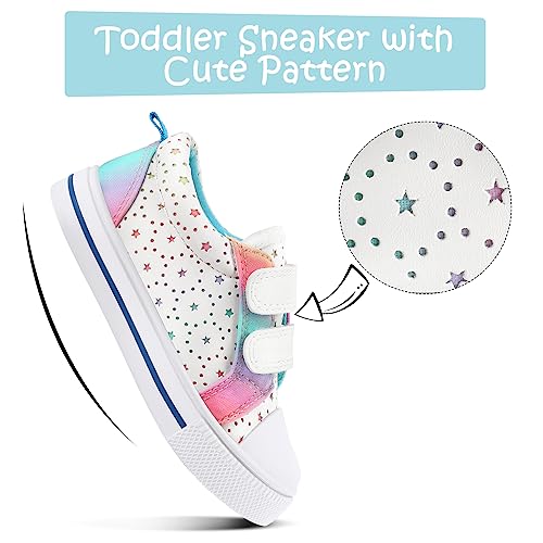 Image of K KomForme Toddler Boys & Girls Shoes Kids Canvas Sneakers with Cartoon Dual Hook and Loops