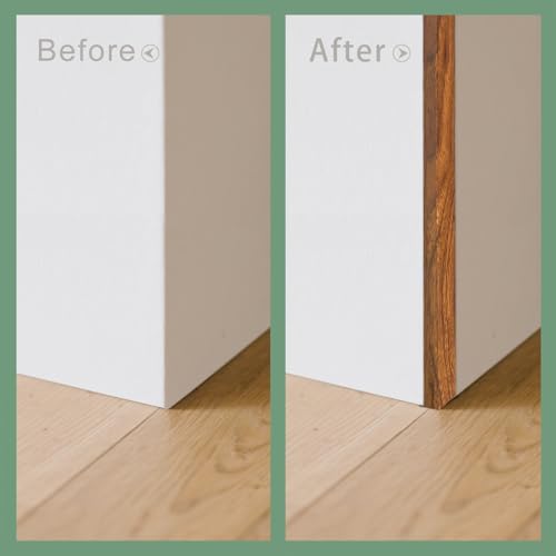 Image of 9Pcs 48 inch Wall Corner Protector,Wood Grain Wall Edges Strip Guards Trim | Walnut,Pre-Cut,Avoid Scratching Scuffs,Furniture Cabinet Protection