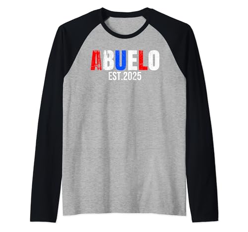 Puerto Rico Flags Abuelo Est.2025 Hispanic Heritage Month Camiseta Manga Raglan
