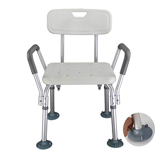 HPTHLY Shower Chair for Elderly Heavy Duty,Shower Seat with Arms and Back for Seniors and Disabled Shower Aid Benches,Bathtub Lifts Bathroom Shower Stool,Non-Slip Safety/Blue