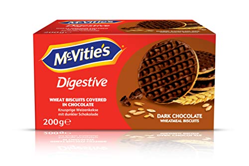 McVities Digestive Wheat Cookies with Dark Milk Chocolate, 5 Pack, (5x200 g)