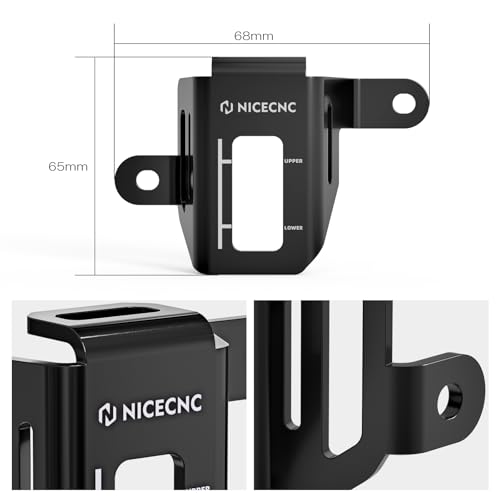 Cubierta depósito líquido freno trasero compatible con Kawasaki KLR650 2008-2018 moto negro 6