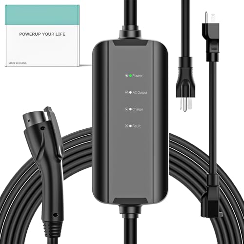 Aiskooc 16A Level 2 EV Charger, NEMA 6-20/5-15, 25ft Cord
