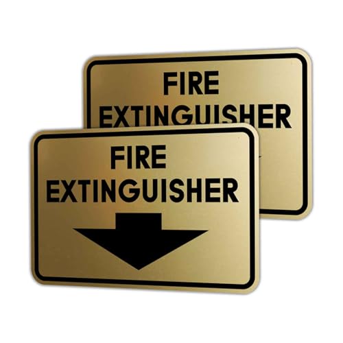 Image of Signs ByLITA Classic Framed Fire Extinguisher (Brushed Gold) - X-Large 2 Pack