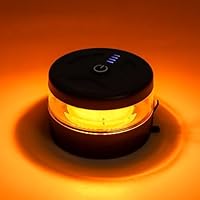 Agrieyes USB-C Rundumleuchte Akku, 32 LED Wiederaufladbare Stroboskoplichter mit Magnet, Mini Gelbe Warnblinkleuchte für Lkw, Fahrzeuge, Traktoren, Tragbar, Wasserdicht Tragbar Wasserdicht