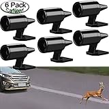 CarNeed 6 Pcs Deer Alert for Vehicles, Avoids Deer Collisions Car Deer Warning, Black Ultrasonic Wildlife Warning for Auto Motorcycle Truck SUV and ATV