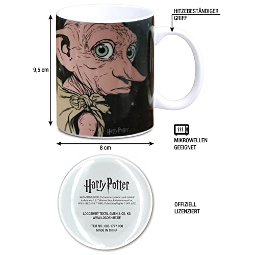 Logoshirt® Harry Potter - Dobby Is A Free Elf I Taza de café de Porcelana, 300 ml I Apta para lavavajillas y microondas I En Caja de Regalo de Color I Diseño Original con Licencia