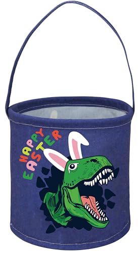 Image of Dinosaur Basket Kids Storage Basket Baby Gift Basket Rectangular Cute Toy Storage Bin Box Organizer Book Shelf Basket Dinosaur Room Decor(Easter Dinosaur)