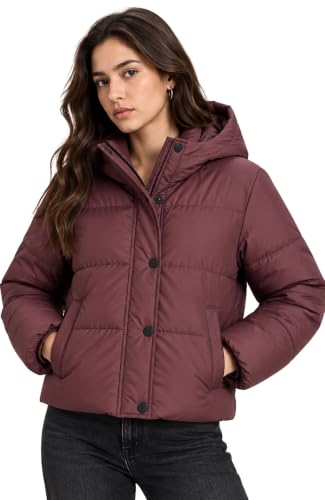 Image of SANE ORIGINALS Hooded Jacket for Women for Winters, Stylish Semi Crop Warm Coat for Women Winter Wear with Cap