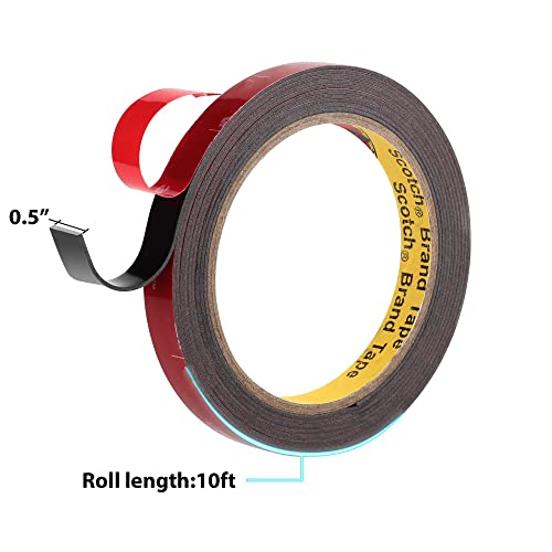 3M Double Sided Mounting Tape Vhb 0.5''X10Ft 0.045In Thickness Black 5952 Heavy Duty Adhesive Waterproof Foam Tape For Car Home Office Deco(Tp5952D) #TOP1