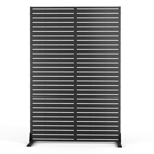 YESUNEED Metal Privacy Screen Outdoor Freestanding Privacy Wall Panels and Decorative Patio Dividers, Crafted from Steel with Sun-Proof Design, Ideal for Patio, Deck, Garden,72