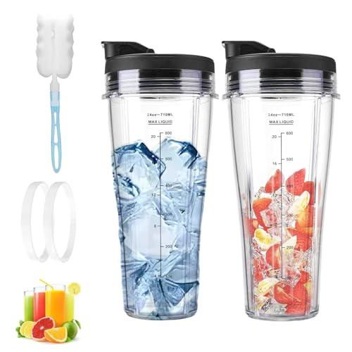 Gobelets mélangeur Ninja 710 ml pour smoothies matinaux avec couvercles de transport