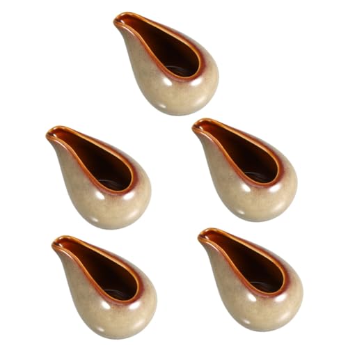HOLIDYOYO 5 Pz pentola per Immersione Barbecue Crema Liquido Scodella Festa Piccola brocca Mini Porcellana Ciotola Barca tazzine da Espresso brocca di Panna brocca di Salsa Ceramica