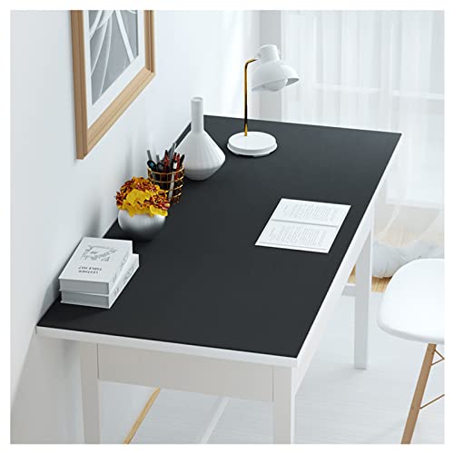 Tapis de Bureau en Cuir, Grande Taille Tapis de Souris, Eco-Cuir Sous Main de Bureau, Antidérapant Imperméable Anti Tache, Tapis de Protection pour Table à Manger, Bureau, T(Size:50×100 cm,Color:Noir) Cover