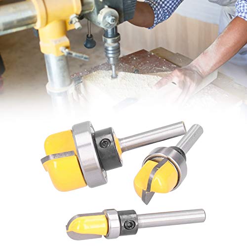 3pcs 6mm Shank Round Nose Router Bits Set Hochfester Box Router Bit Holzbearbeitung Fräswerkzeug Set für die Holzverarbeitung