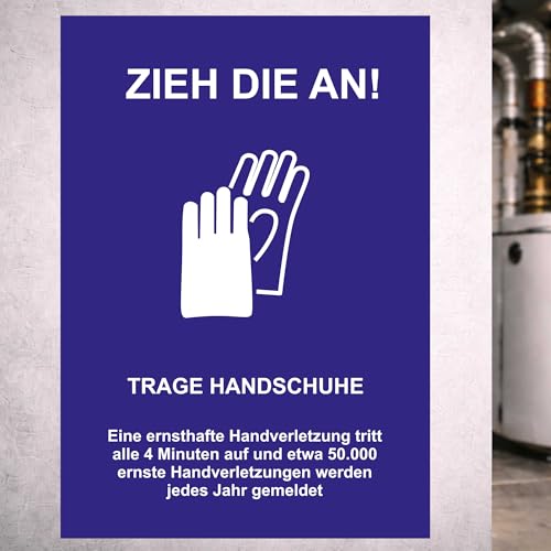 Panneau de sécurité gants obligatoires INDIGOS UG en alu composite 297x420mm pour entreprise
