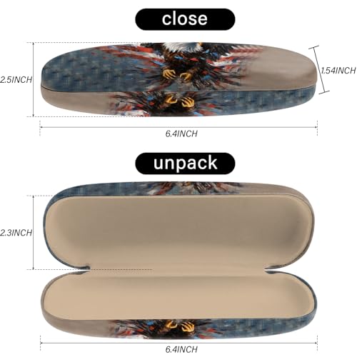 Image of Eyeglasses Case Hard Shell Protective Case for Glasses Eyeglass Box with Cleaning Cloth for Boys Men Man Cute Aesthetic