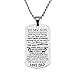Lcbulu Dad to Son Necklace, to My Son Dog Tag Pendant Necklace, Father to Son Gifts for Boys Kids, Son Gift from Dad, Inspirational Son Necklace (Dad to Son)
