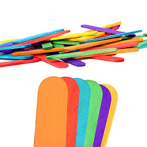 200 Pcs Colorful Craft Sticks,Popsicle Ice Pop Ice Cream Sticks,Natural Wooden 4-1/2" Length Treat Sticks Great For Diy Craft Creative Designs #TOP5