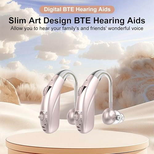 Image of FASTWELL F28-2 Unit for Both Ear Digital Advanced Rechargeable Hearing Aid for Adults with Hearing Loss | |Digital Noise Reduction | (Rose Gold-Pair) | 1-Year Warranty
