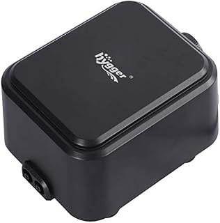 Hygger Adjustable 5W Aquarium Air Pump, Double Outlets Air Pump for Air Stone, Sponge Filters, Powerful Oxygen Pump for Fish Tank 1-500 Liter, 0.02MPa, 230V/50HZ, Power Cord 1.8m