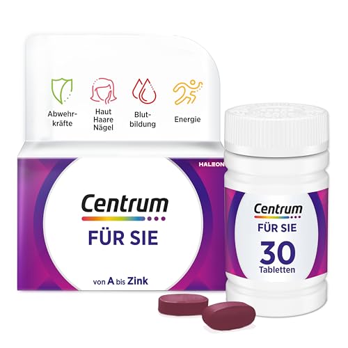 Multivitamin - Centrum Für Sie – Hochwertiges Nahrungsergänzungsmittel mit Mikronährstoffen – Speziell für Frauen – Vitamine, Mineralstoffe, Spurenelemente – 1 x 30 Tabletten 1