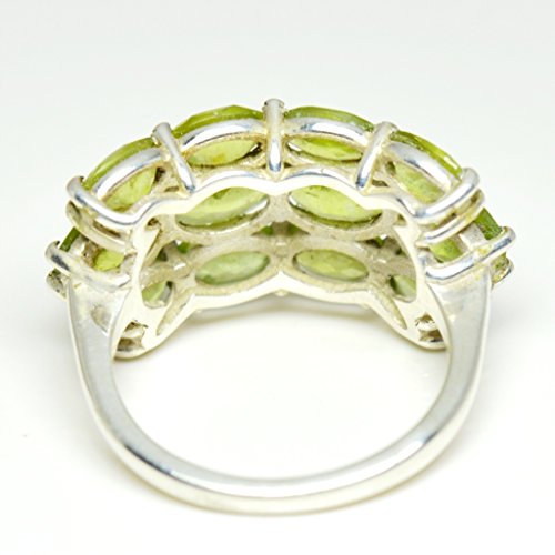 Bague en argent sterling naturel avec péridot vert véritable taille 46-68 - 5