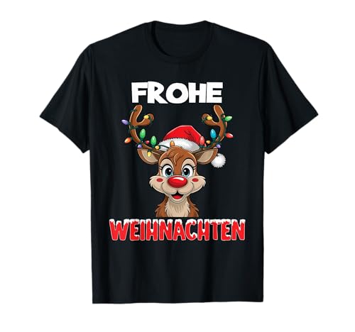 Lustige Rentier Frohe Weihnachten Weihnachtsshirt Damen T-Shirt