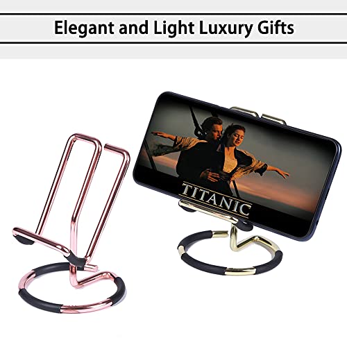 Cell Phone Stand For Iphone 13 12, Phone Dock: Holder, Cradle, Stand For Office Desk, 2022 Stable And Durable Fashion Phone Bracket - 2 Pcs (Gold And Rose Gold) #TOP1