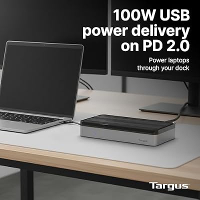 Targus USB-C Universal Quad 4K (QV4K) Docking Station with 100W Power Delivery, Black (DOCK570USZ)