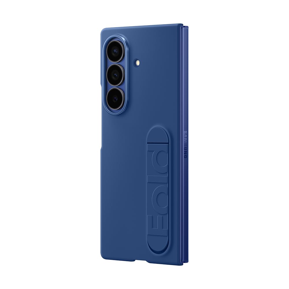 Samsung Funda de Silicona EF-MF966 para Galaxy Z Fold7, Incluye Soporte para los Dedos, Silicona, antigolpes, Fina y Antideslizante, Color Azul