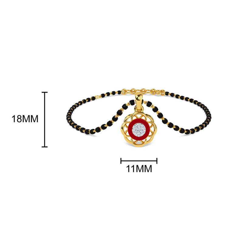 Image of KISNA Diamond Gold Mangalsutra Bracelet for Women