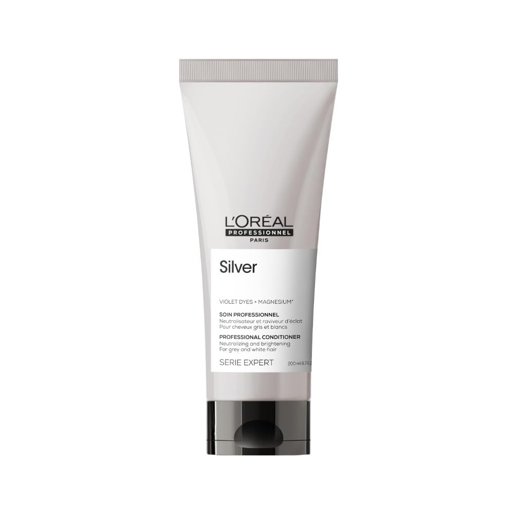 L’Oréal Professionnel Conditioner, For Grey, White or Light Blonde Hair, Serie Expert Silver, 200 ml