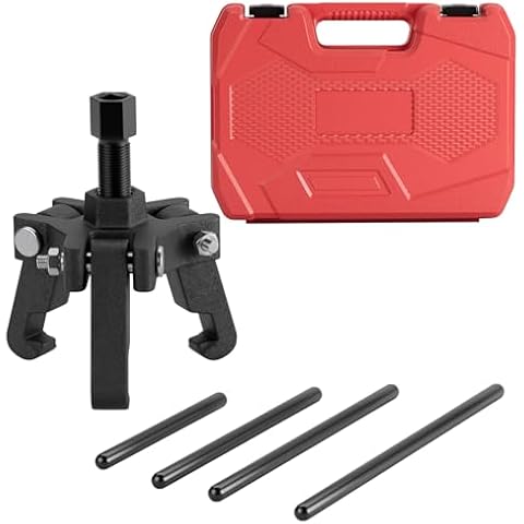 HTOMT Harmonic Balancer Puller/Installer Set, Adjustable 3-Jaw Puller for Chevy,GM Chrysler,Cadillac,Ford Harmonic Balancer Installer Kit Install Balancer Pulleys Tool Cover
