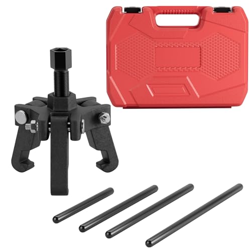 HTOMT Harmonic Balancer Puller/Installer Set, Adjustable 3-Jaw Puller for Chevy,GM Chrysler,Cadillac,Ford Harmonic Balancer Installer Kit Install Balancer Pulleys Tool