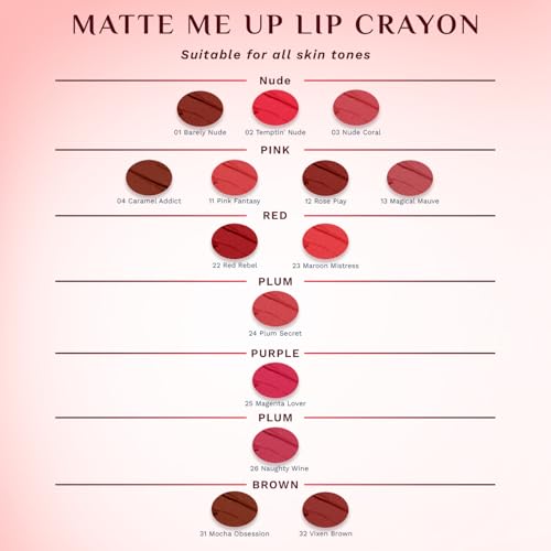 Image of Pilgrim Long Lasting Crayon Lipstick | Intense Matte Finish | Waterproof & Lightweight | Highly Pigmented & Enriched With Ceramides & Mango Seed Oil | Smooth Glide Application | (1.4g) (Caramel Addict-04)