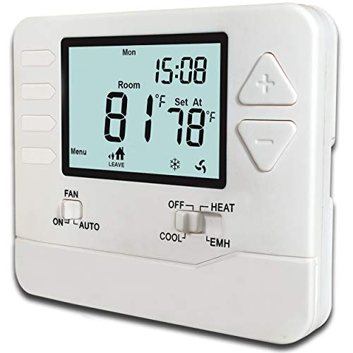 Heagstat H725 5-1-1-Day Programmable Heat Pump Thermostat, 2 Heat 1 Cool, with 4.5 sq. Inch Display